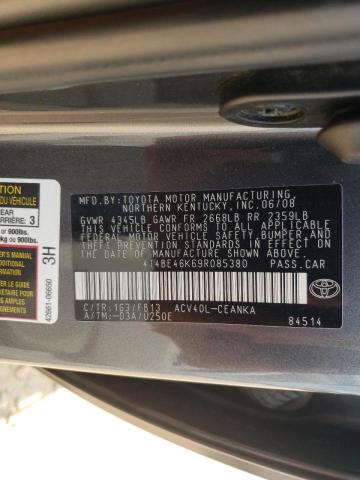 Photo 10 from auction – 2009 TOYOTA CAMRY BASE with VIN 4T4BE46K69R085380