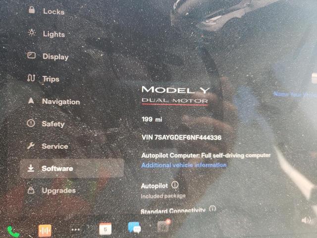 Photo 8 from auction – 2022 TESLA MODEL Y with VIN 7SAYGDEF6NF444336