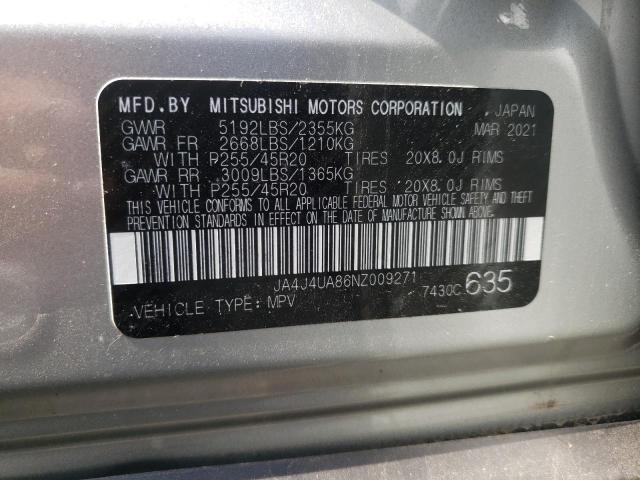 Photo 10 from auction – 2022 MITSUBISHI OUTLANDER with VIN JA4J4UA86NZ009271