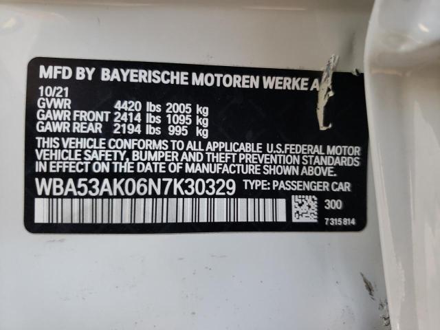 Photo 10 from auction – 2022 BMW 228I with VIN WBA53AK06N7K30329