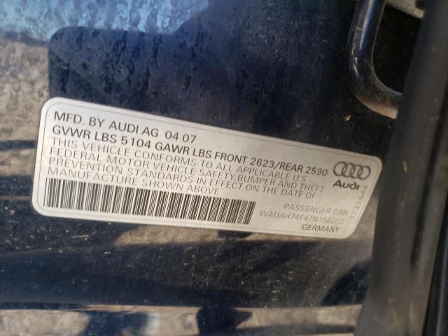 صورة رقم 10 من المزاد - 2007 AUDI A6 3.2 مع VIN WAUAH74F47N156203