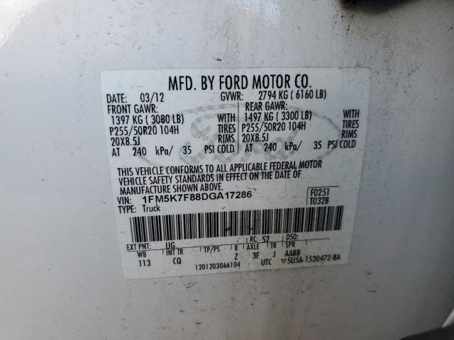 Zdjęcie 10 z aukcji – 2013 FORD EXPLORER L z VIN 1FM5K7F88DGA17286