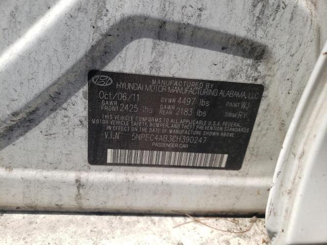 Photo 10 from auction – 2012 HYUNDAI SONATA SE with VIN 5NPEC4AB3CH390247