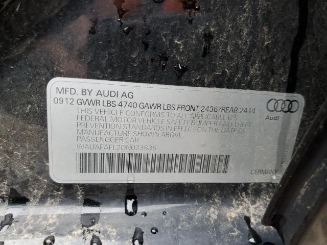 Photo 10 from auction – 2013 AUDI A4 PREMIUM with VIN WAUAFAFL2DN023635
