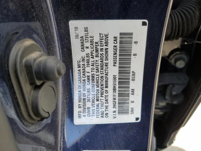 Photo 10 from auction – 2011 HONDA CIVIC VP with VIN 2HGFA1F30BH515501