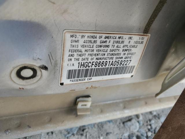 Photo 10 from auction – 2001 HONDA ACCORD VAL with VIN 1HGCF86691A059227