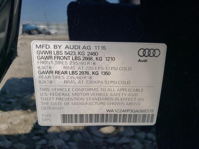 Photo 10 from auction – 2016 AUDI Q5 PREMIUM with VIN WA1C2AFP3GA088378