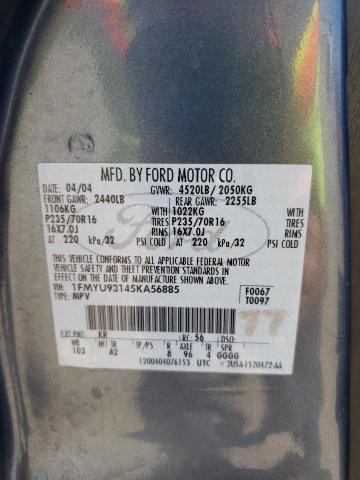 Photo 10 from auction – 2005 FORD ESCAPE XLT with VIN 1FMYU93145KA56885