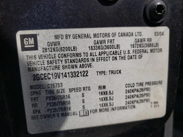 Photo 10 from auction – 2004 CHEVROLET SILVERADO with VIN 2GCEC19V141332122