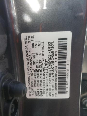 Photo 10 from auction – 2016 HONDA CR-V EXL with VIN 2HKRM3H72GH523693