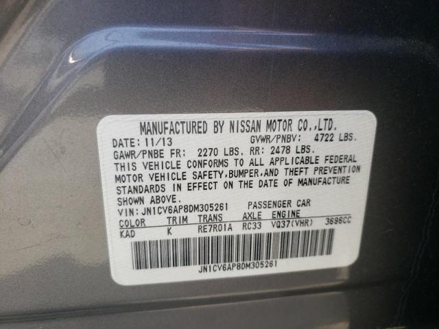 Photo 10 from auction – 2013 INFINITI G37 BASE with VIN JN1CV6AP8DM305261
