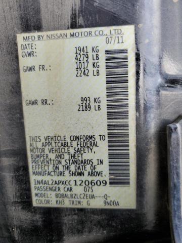 Photo 10 from auction – 2012 NISSAN ALTIMA BAS with VIN 1N4AL2APXCC120609