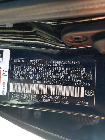 Photo 10 from auction – 2014 TOYOTA CAMRY L with VIN 4T1BF1FKXEU459781