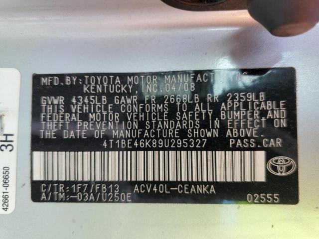 Photo 10 from auction – 2009 TOYOTA CAMRY BASE with VIN 4T1BE46K89U295327