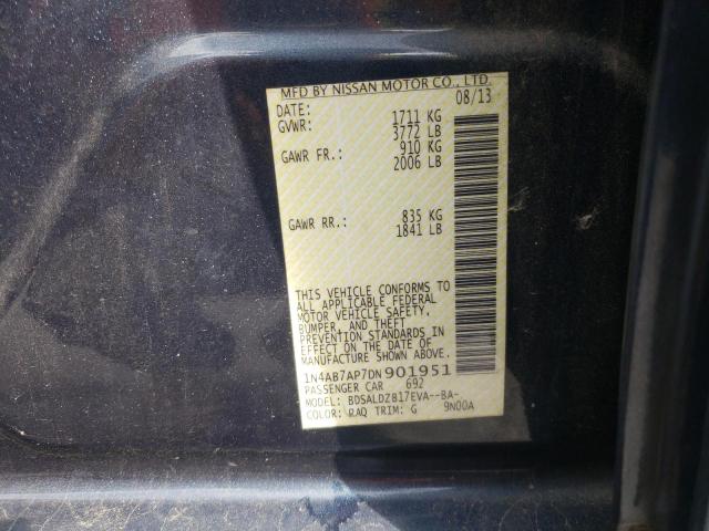 Photo 10 from auction – 2013 NISSAN SENTRA S with VIN 1N4AB7AP7DN901951
