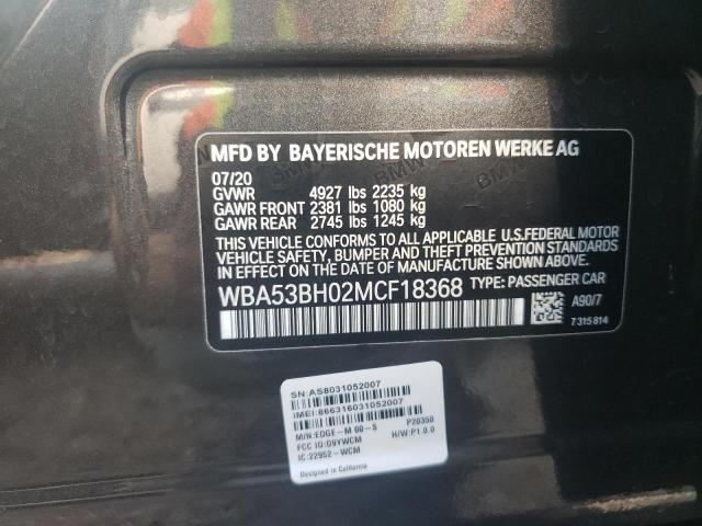 Photo 10 from auction – 2021 BMW 530 I with VIN WBA53BH02MCF18368