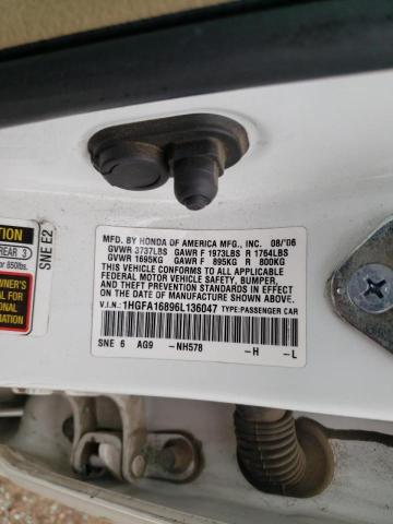 Photo 10 from auction – 2006 HONDA CIVIC with VIN 1HGFA16896L136047
