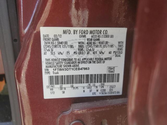 Photo 10 from auction – 2012 FORD F350 SUPER with VIN 1FT8W3DT1CEB47863