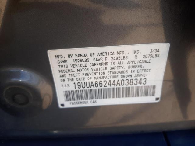 Photo 10 from auction – 2004 ACURA TL with VIN 19UUA66244A038343