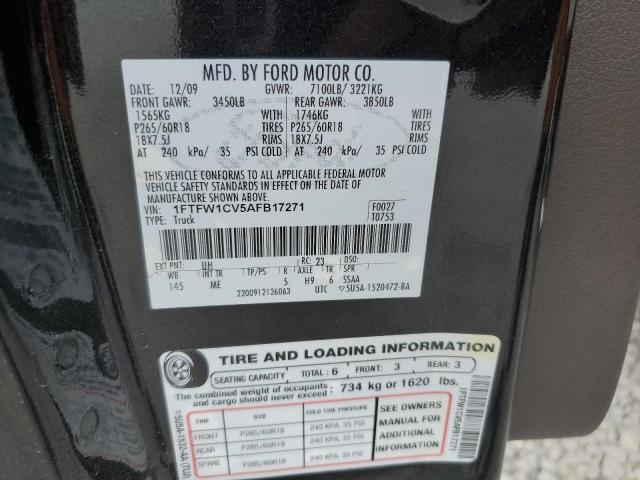 Photo 10 from auction – 2010 FORD F150 SUPER with VIN 1FTFW1CV5AFB17271