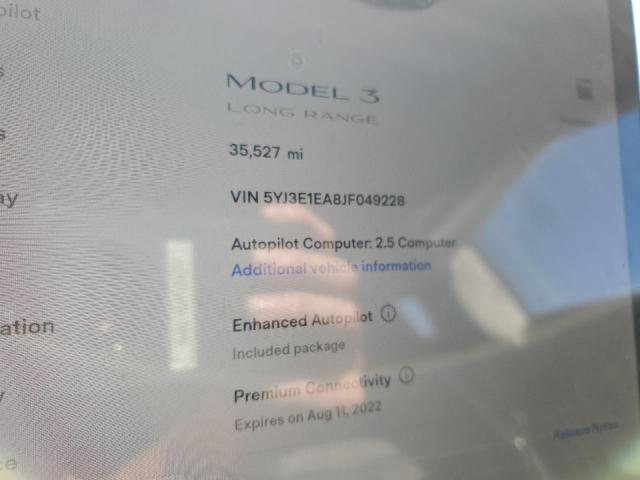 Photo 8 from auction – 2018 TESLA MODEL 3 with VIN 5YJ3E1EA8JF049228