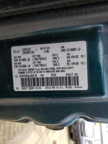 Photo 10 from auction – 1998 DODGE RAM 2500 with VIN 1B7KF23Z2WJ262134