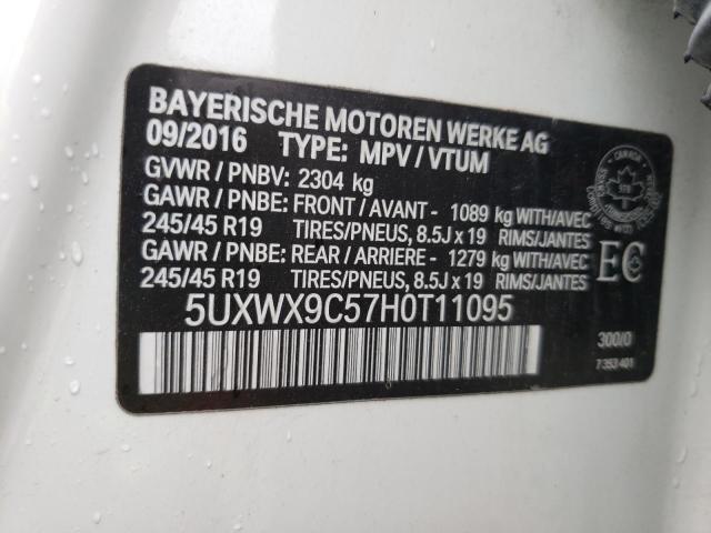 Photo 10 from auction – 2017 BMW X3 XDRIVE2 with VIN 5UXWX9C57H0T11095