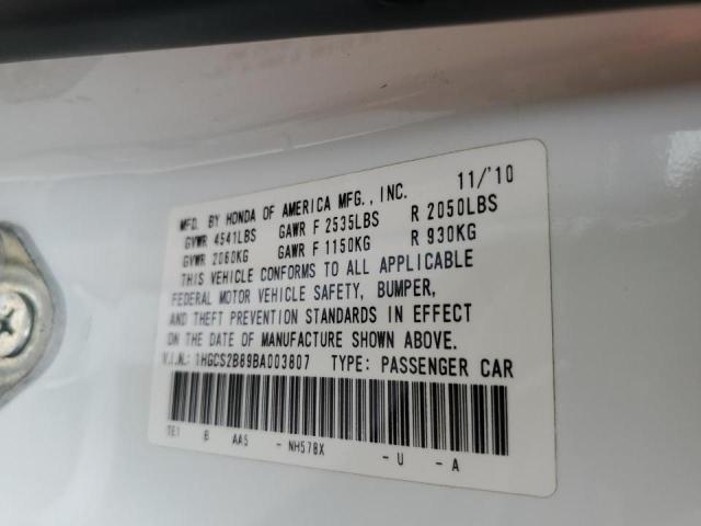 Photo 10 from auction – 2011 HONDA ACCORD EXL with VIN 1HGCS2B89BA003807