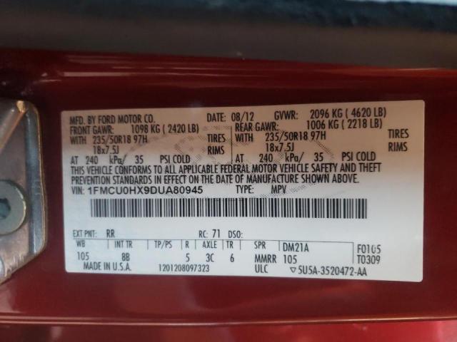 Photo 10 from auction – 2013 FORD ESCAPE SEL with VIN 1FMCU0HX9DUA80945