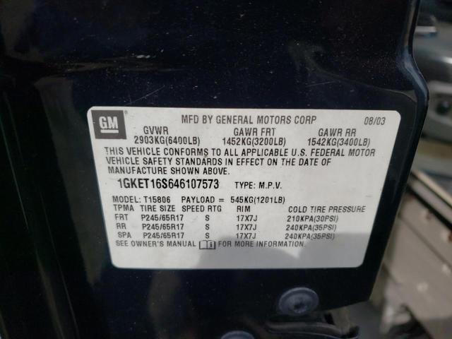 Photo 10 from auction – 2004 GMC ENVOY XL with VIN 1GKET16S646107573
