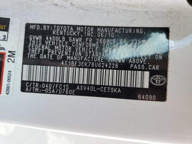 Photo 10 from auction – 2011 TOYOTA CAMRY BASE with VIN 4T1BF3EK7BU624226