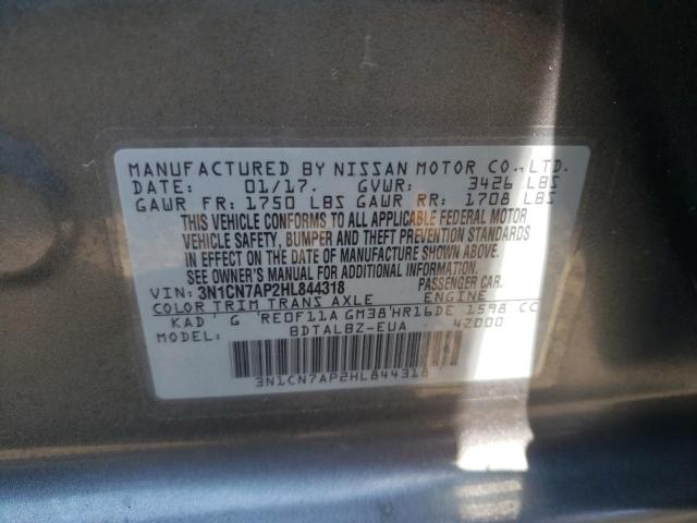 Photo 10 from auction – 2017 NISSAN VERSA S with VIN 3N1CN7AP2HL844318