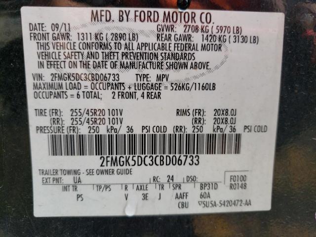 Photo 10 from auction – 2012 FORD FLEX LIMIT with VIN 2FMGK5DC3CBD06733