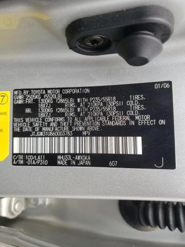 Photo 10 from auction – 2006 LEXUS RX 400 with VIN JTJGW31U860003783