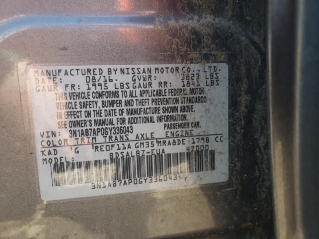 Photo 10 from auction – 2016 NISSAN SENTRA S with VIN 3N1AB7AP0GY336043
