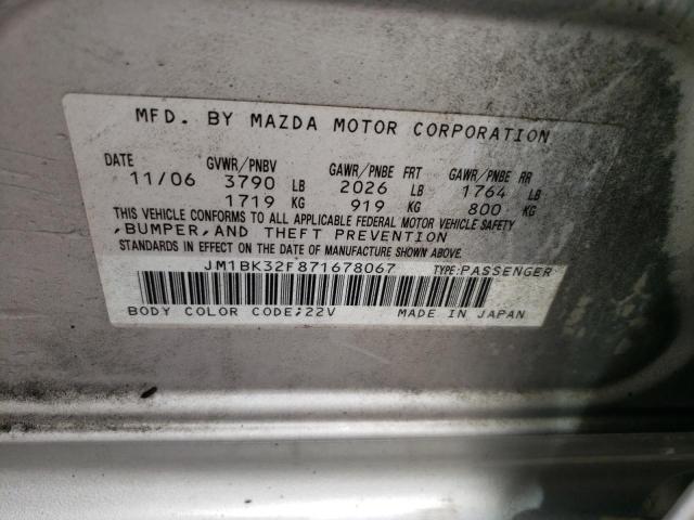 Photo 10 from auction – 2007 MAZDA 3 I with VIN JM1BK32F871678067