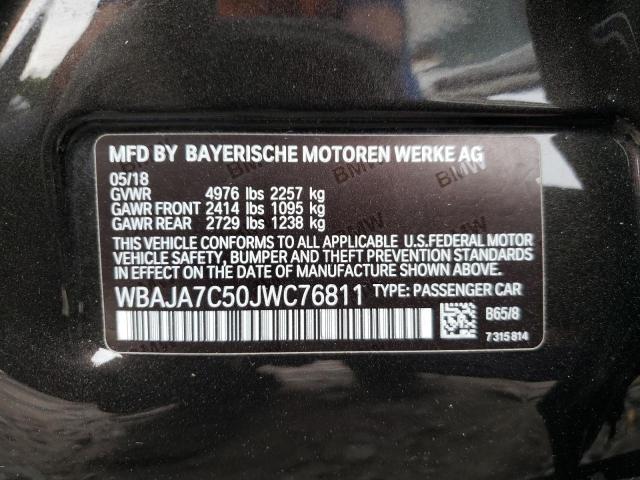 Photo 10 from auction – 2018 BMW 530 XI with VIN WBAJA7C50JWC76811