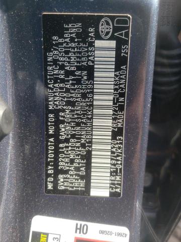Photo 10 from auction – 2019 TOYOTA COROLLA L with VIN 2T1BURHE4KC156195