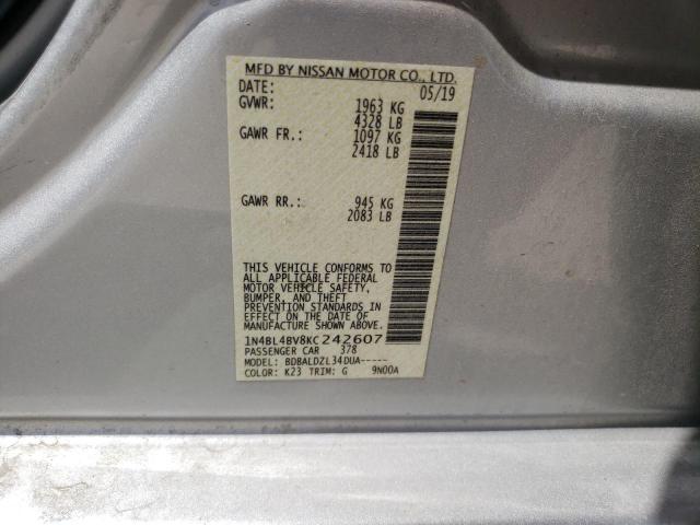 Photo 10 from auction – 2019 NISSAN ALTIMA S with VIN 1N4BL4BV8KC242607