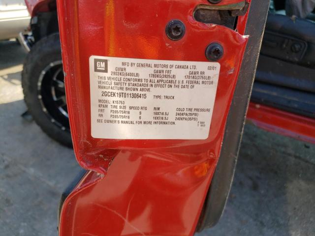 Photo 10 from auction – 2001 CHEVROLET SILVERADO with VIN 2GCEK19T011306415