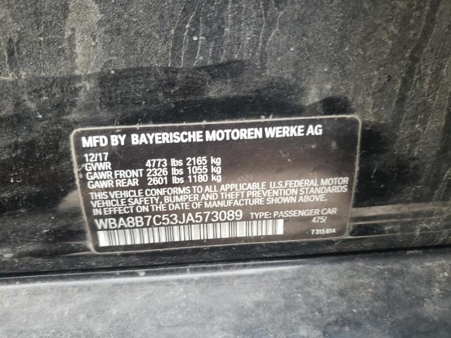 Photo 10 from auction – 2018 BMW 340 XI with VIN WBA8B7C53JA573089