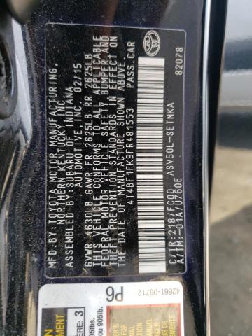 Photo 10 from auction – 2015 TOYOTA CAMRY LE with VIN 4T4BF1FK9FR481553