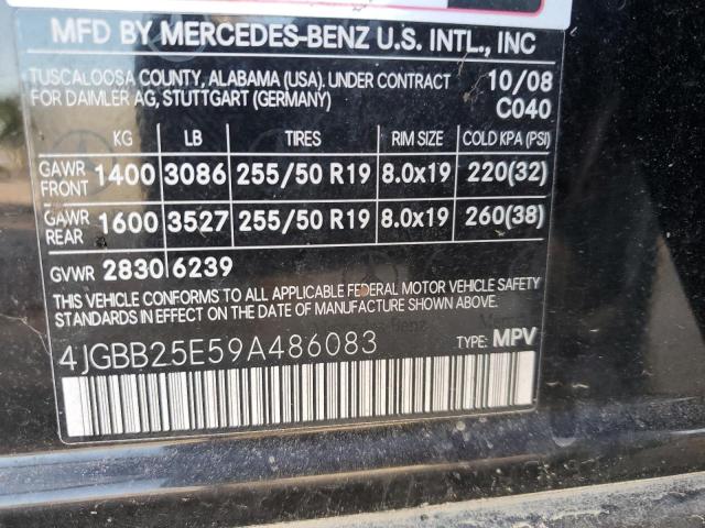 Photo 10 from auction – 2009 MERCEDES-BENZ ML with VIN 4JGBB25E59A486083