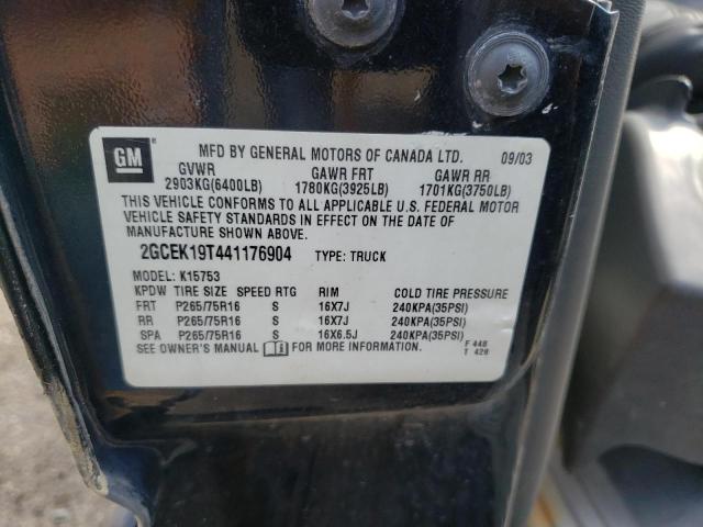 Photo 10 from auction – 2004 CHEVROLET SILVERADO with VIN 2GCEK19T441176904