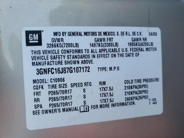 Photo 10 from auction – 2007 CHEVROLET SUBURBAN C with VIN 3GNFC16J87G107172