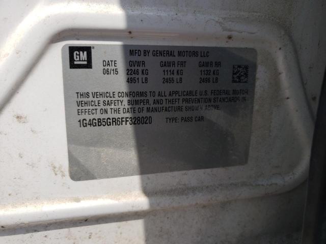 Photo 10 from auction – 2015 BUICK LACROSSE with VIN 1G4GB5GR6FF328020