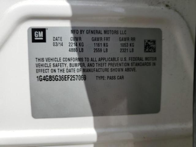Photo 10 from auction – 2014 BUICK LACROSSE with VIN 1G4GB5G36EF257069