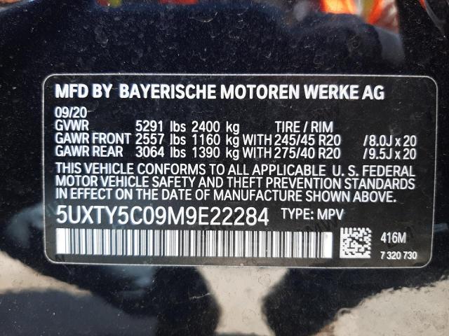 Photo 10 from auction – 2021 BMW X3 XDRIVE3 with VIN 5UXTY5C09M9E22284