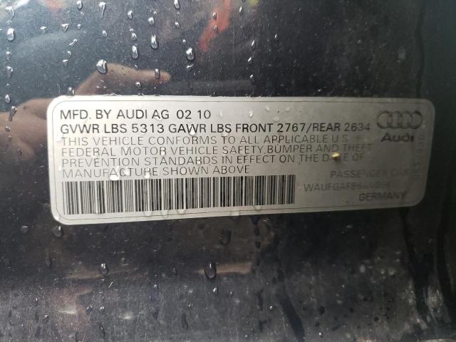 Photo 10 from auction – 2010 AUDI A6 PREMIUM with VIN WAUFGAFB6AN056711