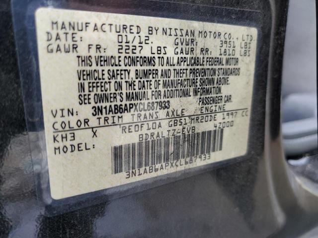 Photo 10 from auction – 2012 NISSAN SENTRA 2.0 with VIN 3N1AB6APXCL687933